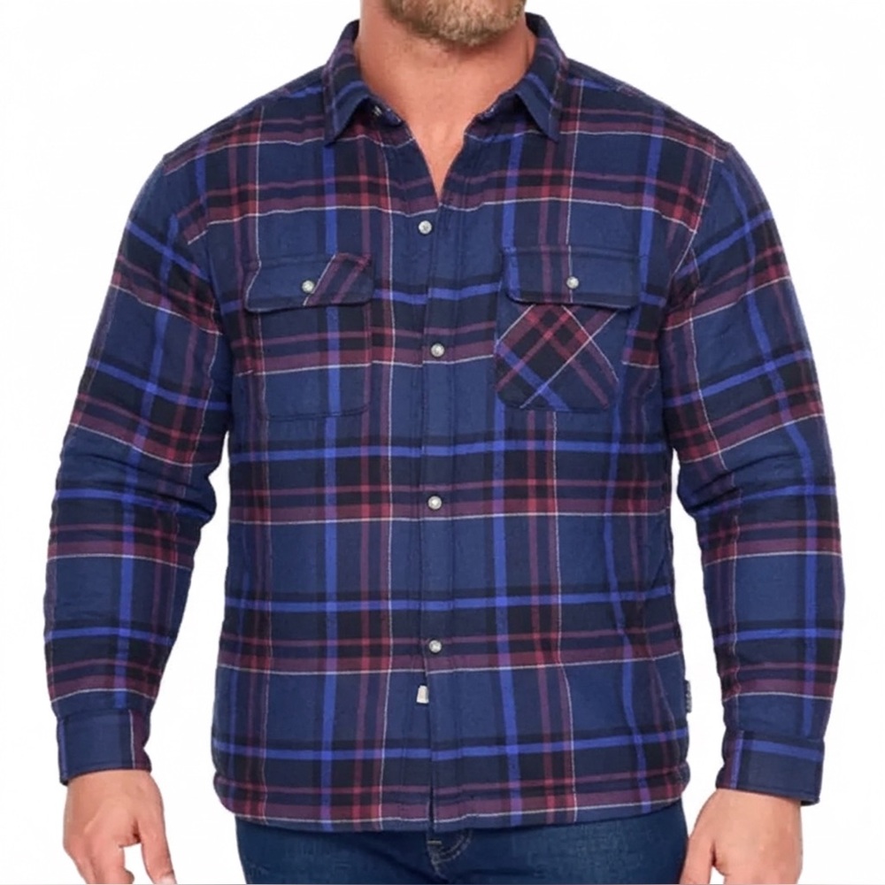 Sherpa Lined Flannel Jacket Coat Plus Size